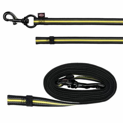 SPORTING FUSION training leash S-L 1 m / 17 mm black / yellow
