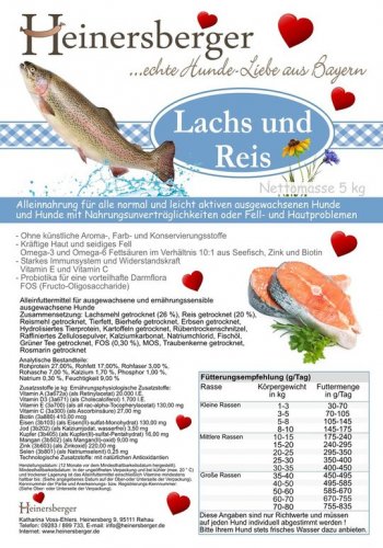 Lahůdkový losos a rýže - vyrobeno v Německu granule 4 kg