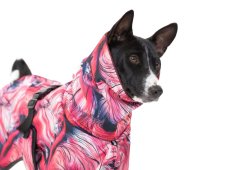 Podšitá bunda pro psy s ocáskem nahoru - FLAMINGO, vel. M - M1