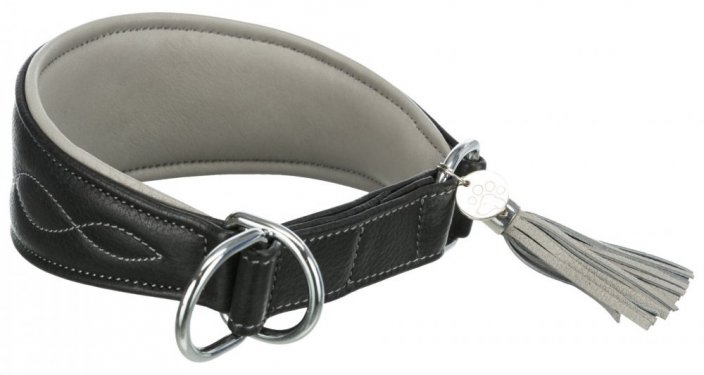 ACTIVE Comfort leather collar for greyhounds - Bolor: kerosene / yellow leather, Size: M: 33-42cm/60mm