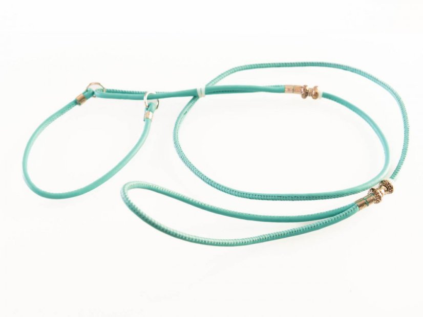 Kožené výstavní vodítko s úzkým obojkem pod krkem