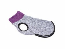 Svetr pro psy s ocáskem nahoru - DUO PURPLE/GREY, vel. XXS