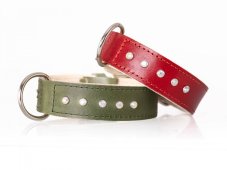 Collar for dogs decorated with stones, leather 30mm