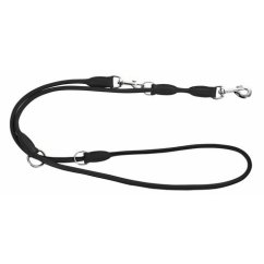 Přepínací kulaté vodítko pro psy  kožené, 13 mm / 200 cm černé