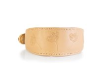 Padded Leather Sighthound Collar CREAM