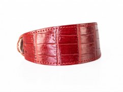 Padded leather collar EXOT RED