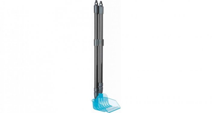 Excrement collector with telescopic rod 60-107 cm gray / blue