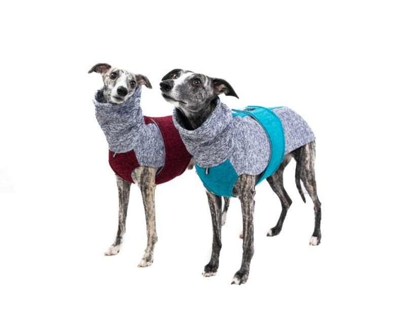 Mikina pro psy - DUO ŠEDÁ/BORDO, vel. S