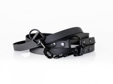 Minimalistické vodítko z hexa pásku měkkého ČERNÁ 20mm, délka 2,20m