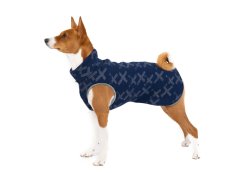 Blue Sparkle – třpytivý svetr pro psa s ocáskem nahoru