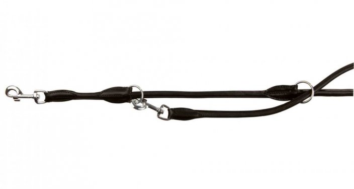 TRIXIE Leather round toggle leash ACTIVE SOFT L-XL 2,00m / 13mm, - black