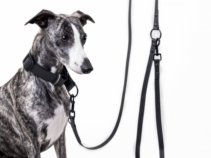 Minimalistický polostahovací obojek z hexa pásku ČERNÁ 30mm