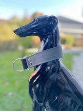 Obojek polostahovací ŠEDÝ KŮŽE 4cm