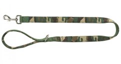 PREMIUM leash, neoprene padding, L-XL: 1.00 m / 25 mm, camouflage / forest