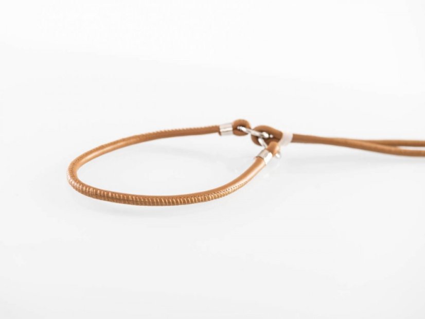 Kožené výstavní vodítko s úzkým obojkem pod krkem