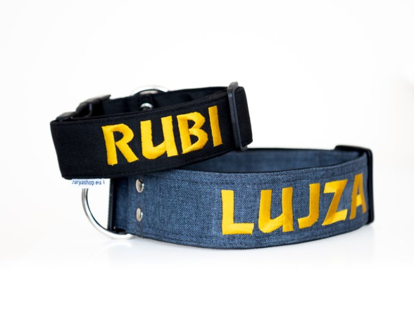 Personalizovaný outdoorový obojek s plastovou sponou a výšivkou jména