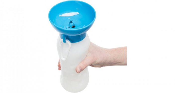 Travel bottle with integrated bowl, 0.55 l