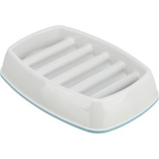 Bowl for slow feeding, grid design, 0.25l/21 ×14 cm, plastic/TPR, gray