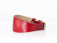 Kožený obojek ČERVENÝ LUX