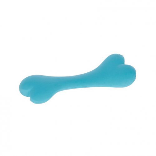 Rubber bone dental toy for dogs, blue