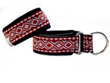 Obojok polosťahovací červený ETNIK 4 cm