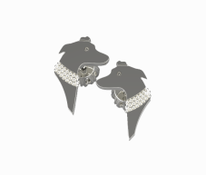 Whippet head earrings