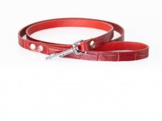 Kožené vodítko ZARYA EXOT RED šířka popruhu 15 mm