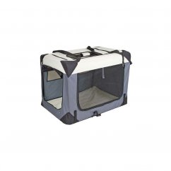 Přepravní box pro psy Journey, 70 x 52 x 52 cm, šedo/béžový